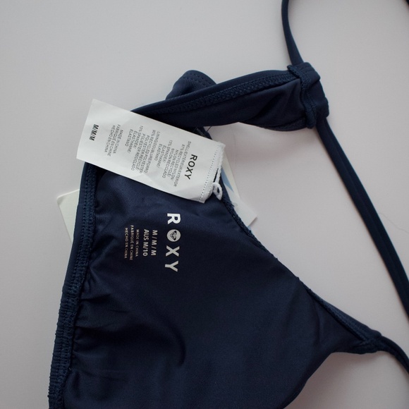 Roxy Swim SD Beach Classics Athletic Triangle Bikini Top Blue - Picture 6 of 7